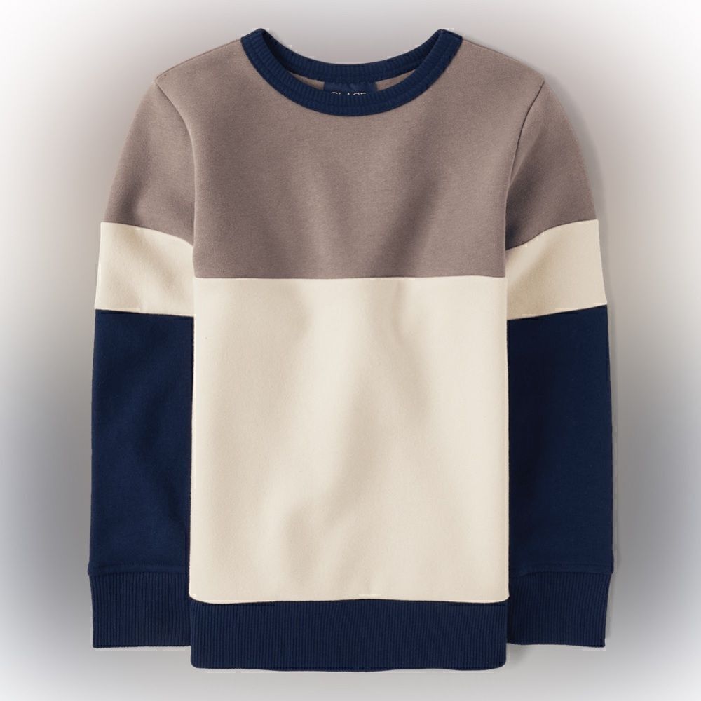 The Children’s Place Colorblock Fleece Sweatshirt Asteroid 10/12 (L) NWT IN PKG